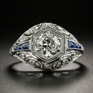 Art Deco .78 Carat Diamond Engagement Ring - GIA L VS1 - 1