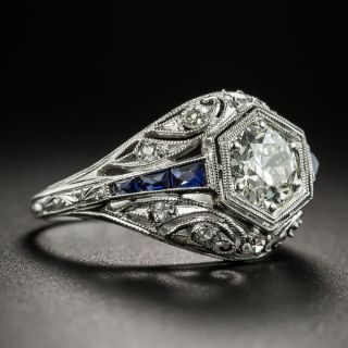 Art Deco .78 Carat Diamond Engagement Ring - GIA L VS1