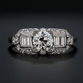 Art Deco .78 Carat Carat Diamond Platinum Engagement Ring by Granat Brothers - 2