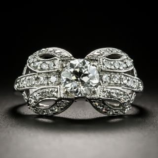Art Deco .79 Carat Diamond Engagement Ring - GIA E VS2 - 1