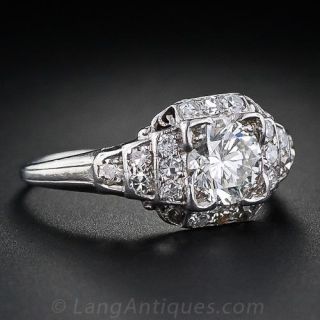 Art Deco .79 Carat Diamond Engagement Ring