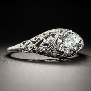 Art Deco .79 Carat Diamond Solitaire - GIA H VS1