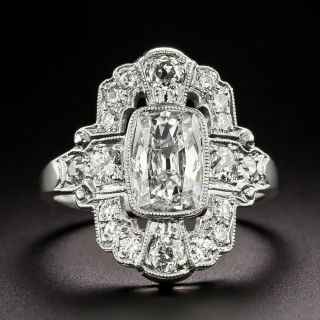 Art Deco .80 Carat Antique Cushion Cut Diamond Dinner Ring - 3