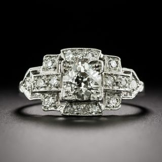 Art Deco .80 Carat Diamond Engagement Ring  - 3
