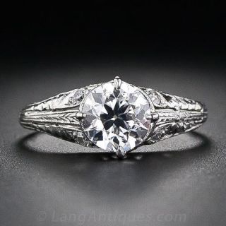 Art Deco .80 Carat Diamond Engagment Ring