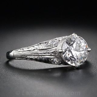 Art Deco .80 Carat Diamond Engagment Ring