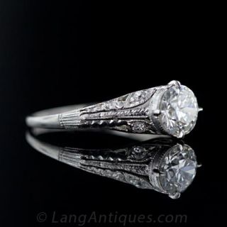 Art Deco .80 Carat Diamond Engagment Ring