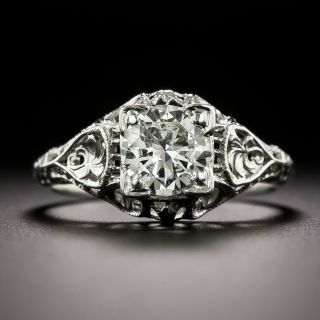 Art Deco .80 Carat Diamond Solitaire Engagement Ring by Markowitz & Friedman - 1