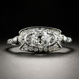 Art Deco .80 Ct. Diamond Platinum Engagement Ring by Traube Orange Blossom - GIA F SI2 - 1