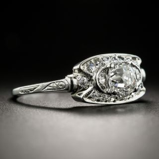 Art Deco .80 Ct. Diamond Platinum Engagement Ring by Traube Orange Blossom - GIA F SI2