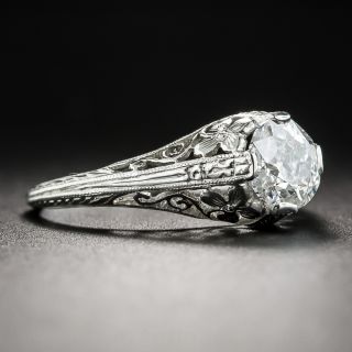 Art Deco .81 Carat Solitaire Diamond Engagement Ring - GIA G VS2
