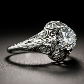 Art Deco .84 Carat Diamond Engagement Ring - GIA D SI1