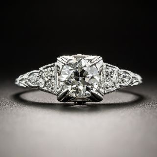 Art Deco .84 Carat Diamond Engagement Ring 