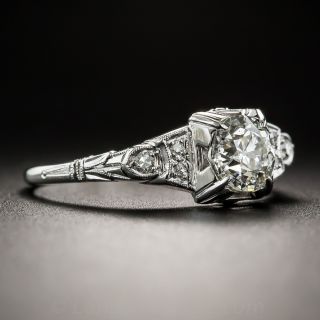 Art Deco .84 Carat Diamond Engagement Ring 