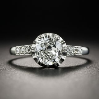 Art Deco .84 Carat Diamond Platinum Engagement Ring - GIA G VS2