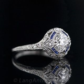 Art Deco .85 Carat Diamond Engagement Ring
