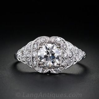 Art Deco .85 Carat Diamond Engagement Ring