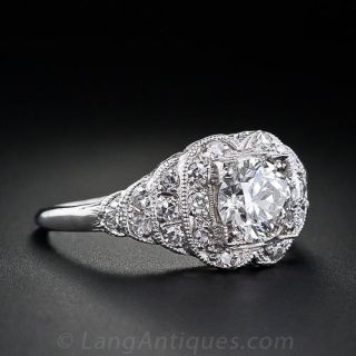 Art Deco .85 Carat Diamond Engagement Ring