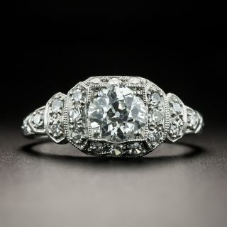 Art Deco .85 Carat Diamond Engagement Ring - 2