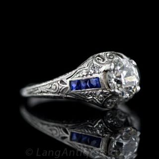 Art Deco .85 Carat Diamond Engagement Ring