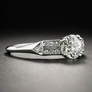 Art Deco .85 Carat Platinum Diamond Engagement Ring