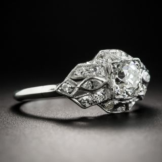 Art Deco .86 Carat Diamond Engagement Ring - GIA J VS2