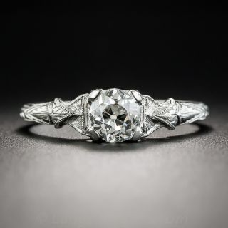 Art Deco .86 Carat Diamond Solitaire Engagement Ring - GIA I VS1