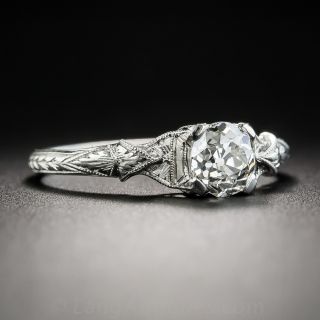 Art Deco .86 Carat Diamond Solitaire Engagement Ring - GIA I VS1