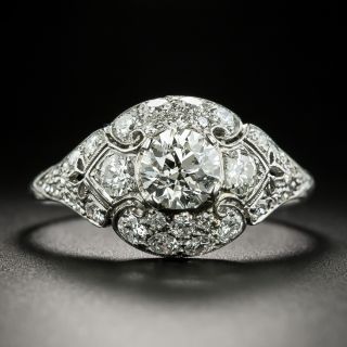 Art Deco .87 Carat Diamond Engagement Ring - 3