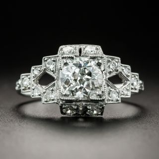 Art Deco .87 Carat Diamond Engagement Ring - GIA J SI2 - 2