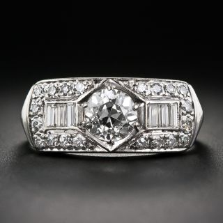 Art Deco .87 Carat Diamond Engagement Ring - GIA J VS2 - 1