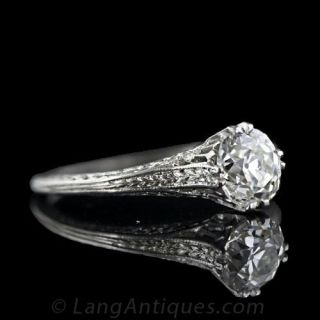 Art Deco .87 Carat Diamond Solitaire