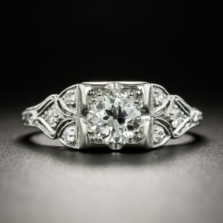 Art Deco .88 Carat Diamond Engagement Ring - GIA E VS1 - 2