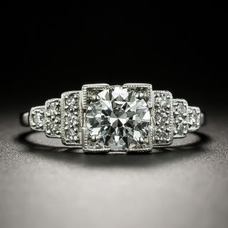 Art Deco .88 Carat Diamond Engagement Ring - GIA E VS1 - 3