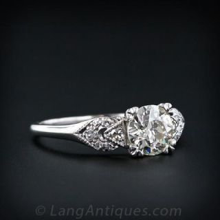 Art Deco .88 carat Diamond Engagement Ring