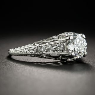 Art Deco .88 Carat Diamond Platinum Engagement Ring