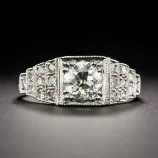 Art Deco .89 Carat Diamond Engagement Ring - GIA H SI2 - 1