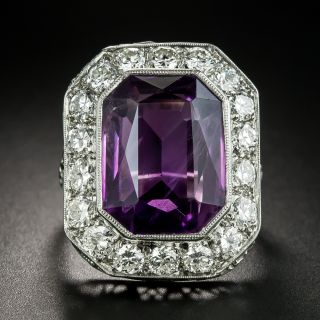 Art Deco 9.75 Carat Amethyst and Diamond Ring - 2