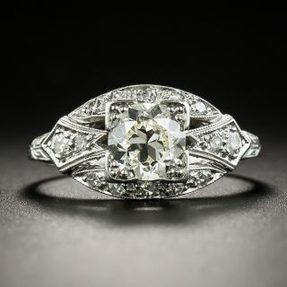 Art Deco .90 Carat Diamond Engagement Ring - 2