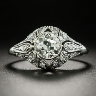 Art Deco .90 Carat Diamond Engagement Ring - 2