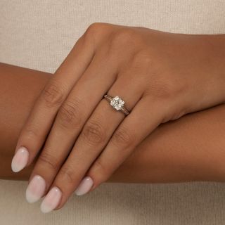 Art Deco .90 Carat Diamond Engagement Ring - GIA H VS1