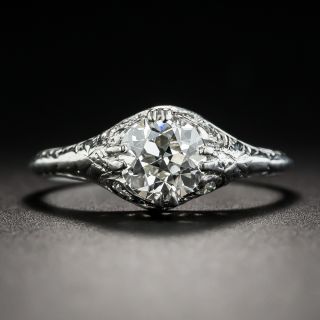 Art Deco .90 Carat Diamond Platinum Engagement Ring - GIA K VS2 - 1
