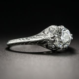 Art Deco .90 Carat Diamond Platinum Engagement Ring - GIA I VS2