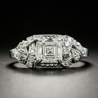 Art Deco .90 Carat Square Emerald-Cut Diamond Engagement Ring - GIA K VVS2 - 2