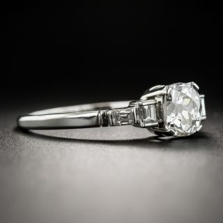 Art Deco .91 Carat Antique Cushion-Cut Diamond Engagement Ring - GIA J SI1