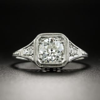 Art Deco .91 Carat Diamond Engagement Ring  - GIA I VS2 - 3