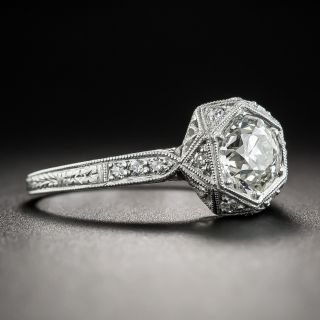 Art Deco .91 Carat Diamond Platinum Engagement Ring - GIA I VS2