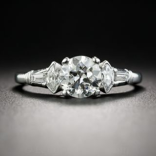 Art Deco .91 Carat Diamond Platinum Engagement Ring