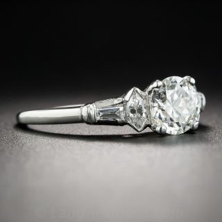 Art Deco .91 Carat Diamond Platinum Engagement Ring
