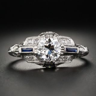 Art Deco .92 Carat Diamond Engagement Ring - GIA J VS1